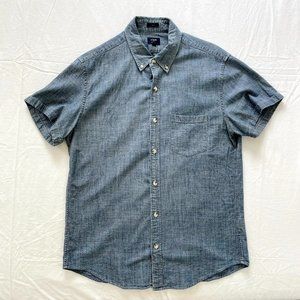 J Crew Chambray Short Sleeve Shirt Slim Medium